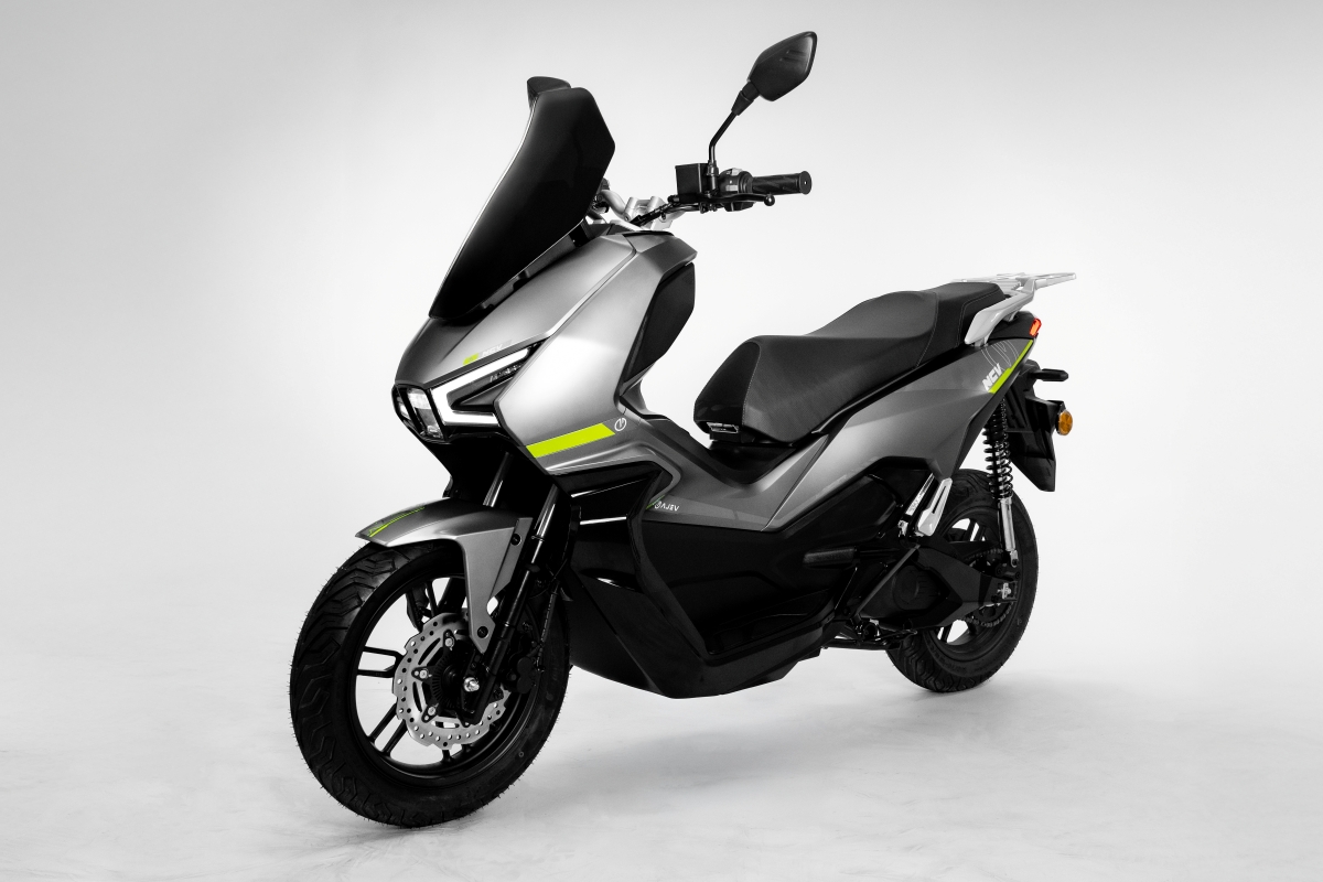 AJ EV NCV — front three-quarter view
